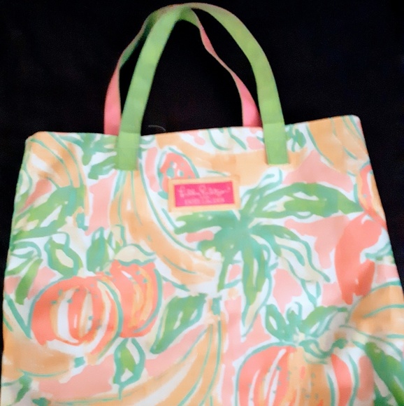 Green and Pink Lilly Pulitzer Tote Bag - Picture 4 of 4